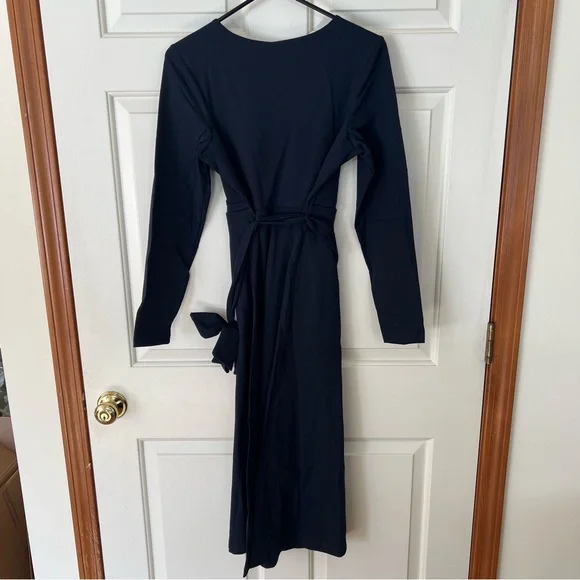 Pact womens fit & flare faux wrap dress Midnight blue - Picture 5 of 5